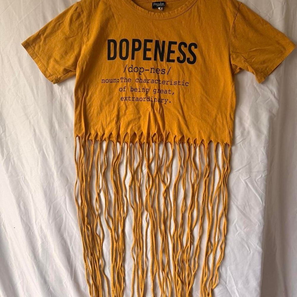 Yellow fringe t-shirt